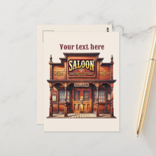 Cool Western Saloon add message  Postcard