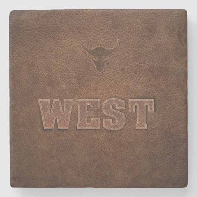 Cool Western Text - Customise It Stone Coaster (Front)