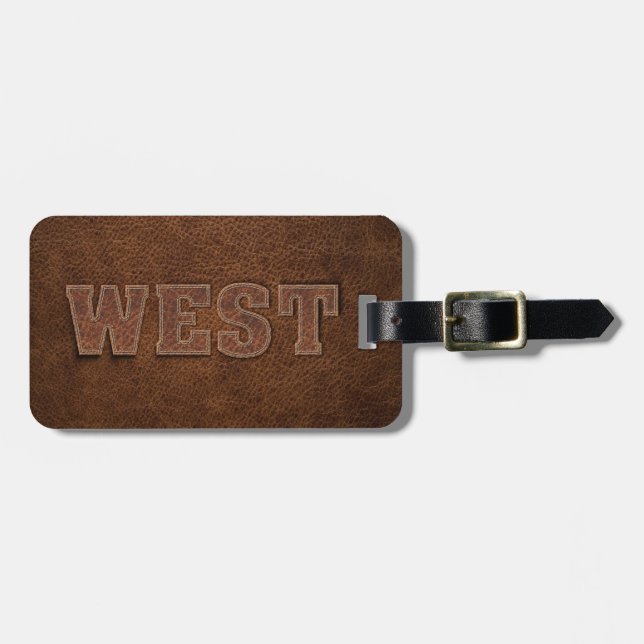 Cool Western Text Luggage Tag (Front Horizontal)