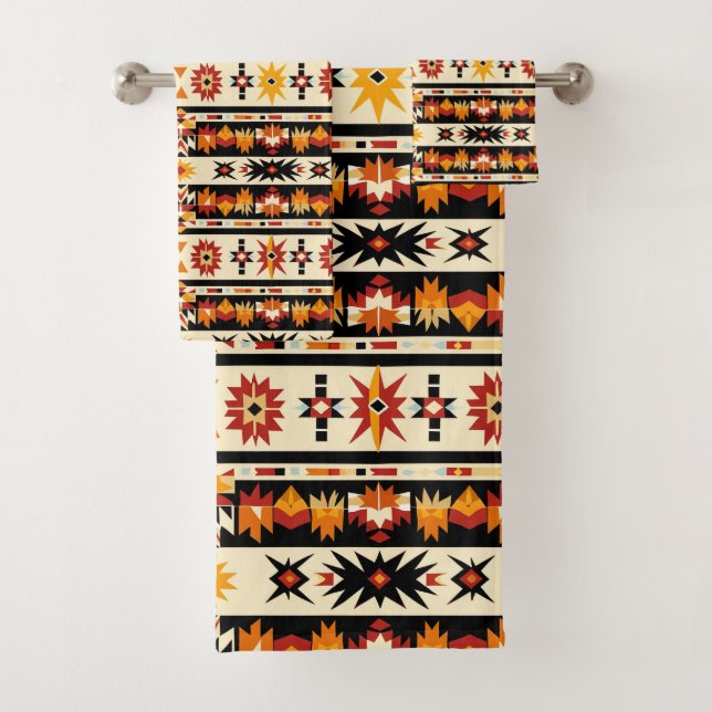 Cool Western tiled pattern  Bath Towel Set (Insitu)