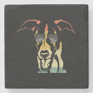 Cool Whippet Lover Dogs Retro Vintage T-Shirt Stone Coaster