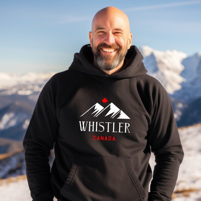 Cool Whistler Canada Mountains Maple Leaf Dark Hoodie (Creator Uploaded)
