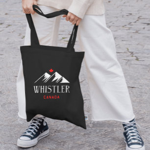 Cool Whistler Canada Mountains Maple Leaf Dark Tote Bag