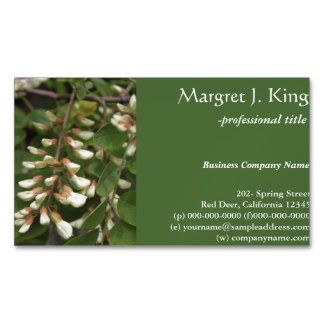 Cool white ash tree flowers green business cards. magnetic business card
