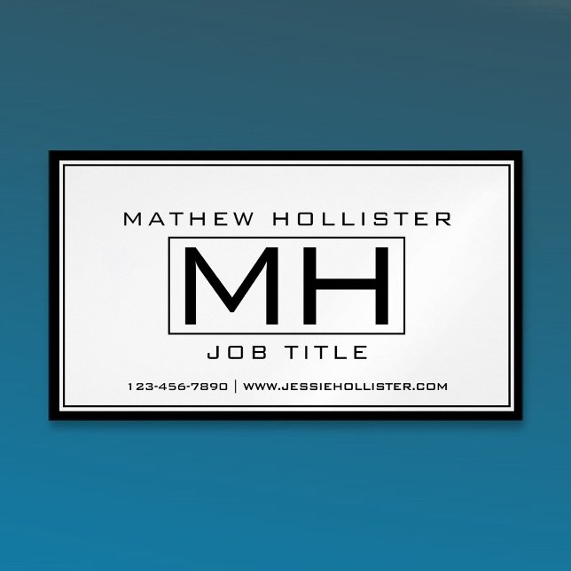 Cool White & Black Professional Magnetic Business Card (Creator Uploaded)