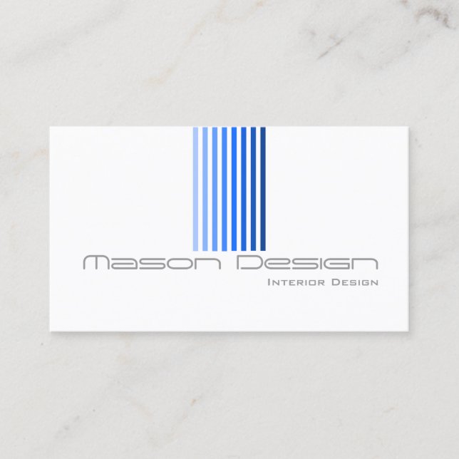 Cool White, Blue and Grey Modern - Business Card (Front)