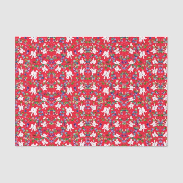 Cool white elephant Christmas gift tissue paper (Front)