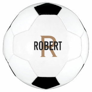 Cool white gold monogram name soccer ball