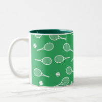 Cool White Retro Tennis Racquets Pattern Green 