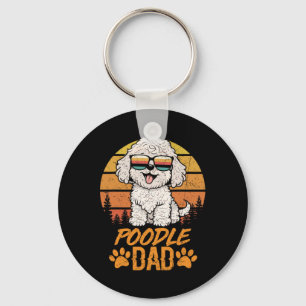 Cool White Toy Poodle Dad Fathers Day For Paw Dadd Key Ring