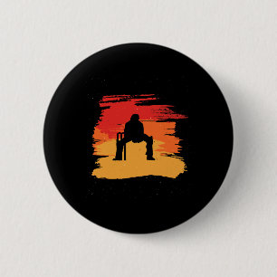 Cool Wicket Keeper Player For Cricket Sportys And 6 Cm Round Badge