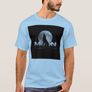 Cool Wild Animal Nature Typography Pastel Blue T-Shirt