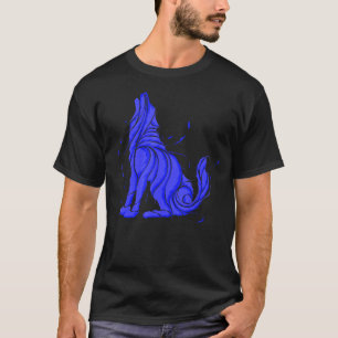 Cool Wild Blue Wolf Howling Wildlife Animals Wolve T-Shirt