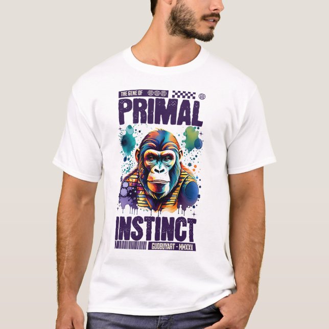 Cool Wild Chimp Artwork Unique Elegant Design T-Shirt (Front)