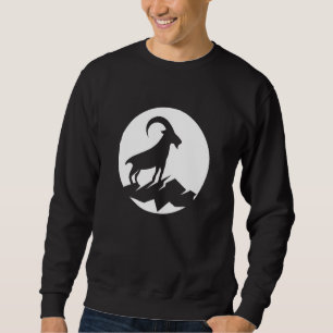 Cool Wild Goat Animal Horn Livestock Silhouette Ca Sweatshirt