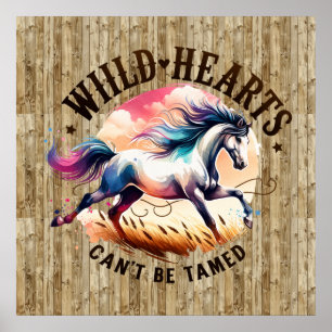Cool wild hearts horse Western Poster