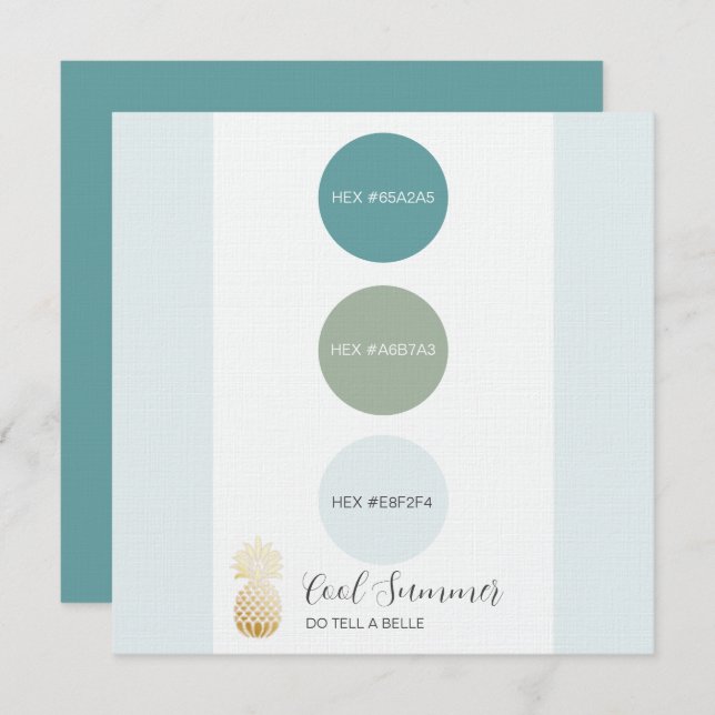 Cool Winter Colour Palette Card (Front/Back)