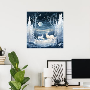 Cool Winter deer lovers  Poster