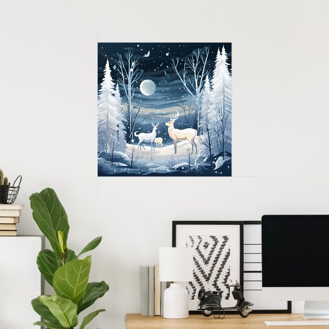 Cool Winter deer lovers  Poster (Home Office)