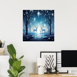 Cool Winter deer lovers  Poster