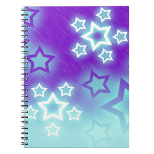 Cool Winter Stars pattern Spiral Notebook