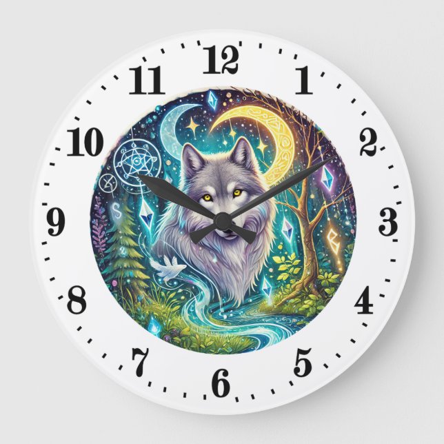 Cool wolf animal lovers Clock (Front)