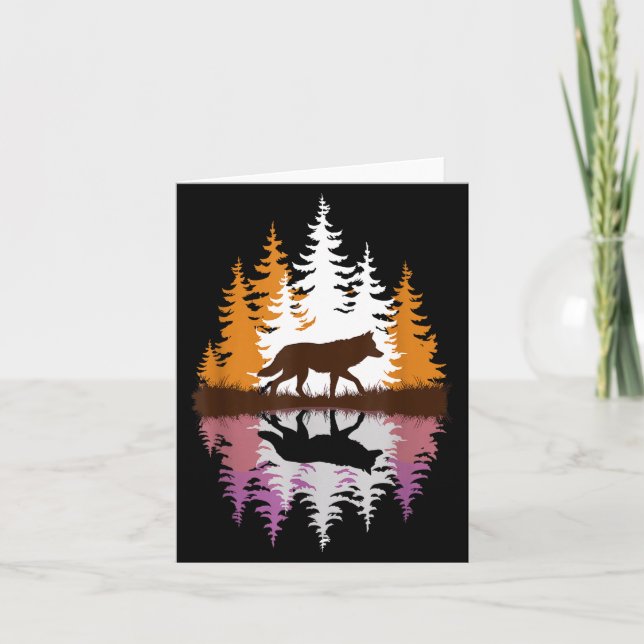 Cool Wolf Art For Men Women Howling Wolf Wolves Lo Card (Front)