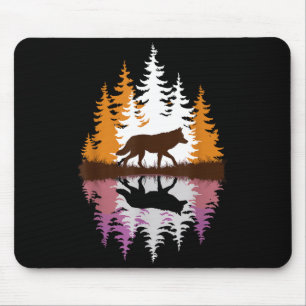 Cool Wolf Art For Men Women Howling Wolf Wolves Lo Mouse Pad