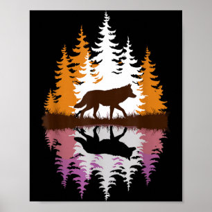 Cool Wolf Art For Men Women Howling Wolf Wolves Lo Poster