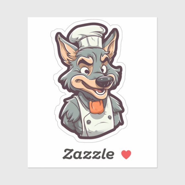 Cool Wolf Chef Adorable Animal Graphic (Sheet)