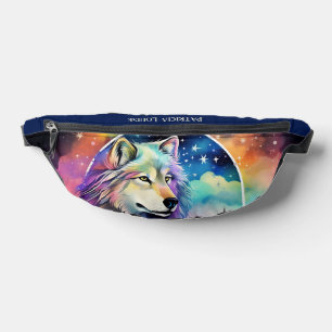 Cool wolf lovers add name bum bags