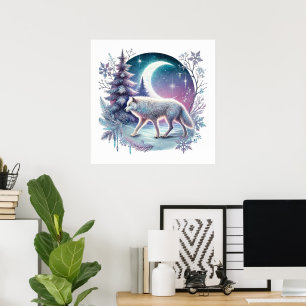 Cool wolf lovers animal  poster