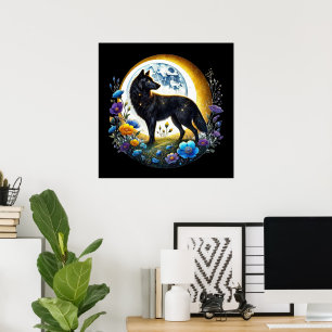 Cool wolf lovers animal  poster