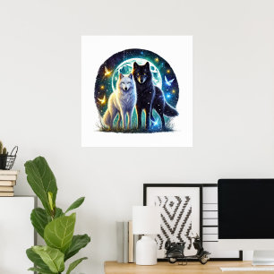Cool wolf lovers animal  poster