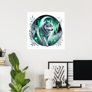 Cool wolf lovers animal poster
