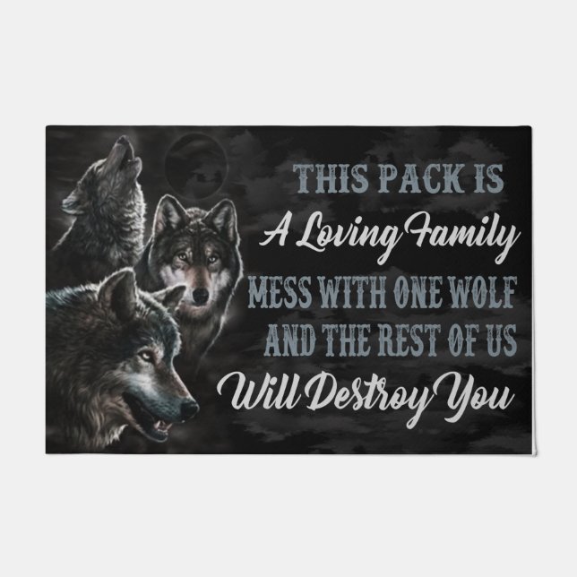 Cool Wolf Saying Doormat, Funny Quotes Doormat (Front)