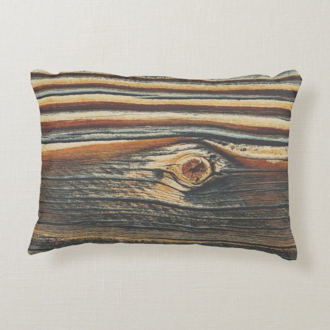 Cool Wood Grain Knot Texture Decorative Cushion (Back)