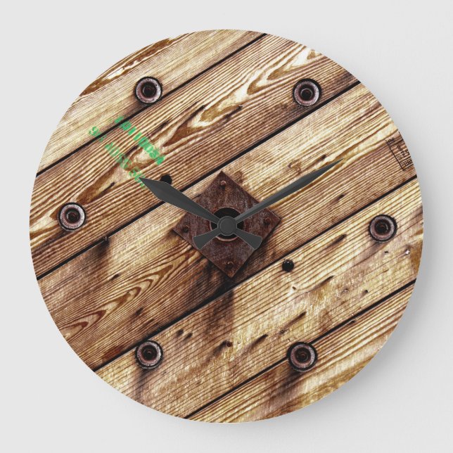 Cool Wooden Wire Spool Large Clock (Front)