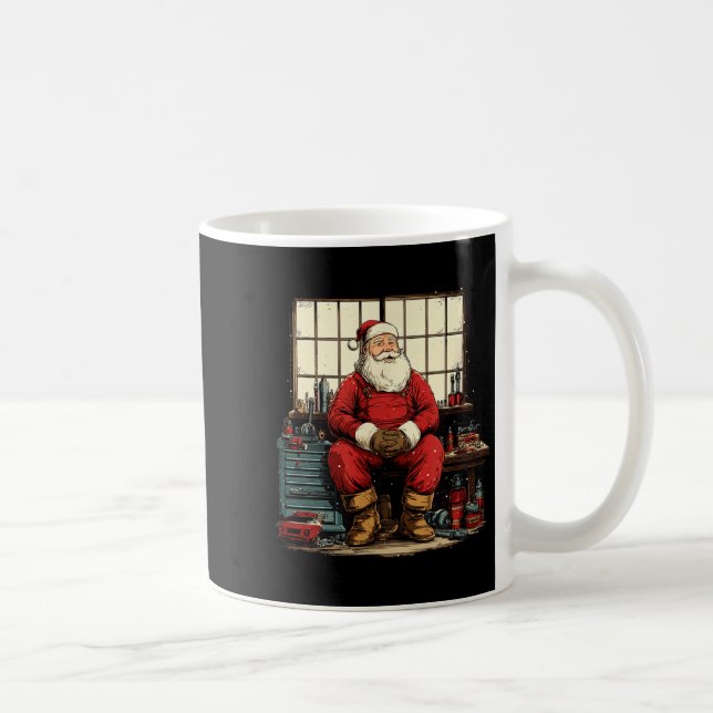 Cool Workshop Santa Claus With Wrenches Tool Costu Coffee Mug (Right)