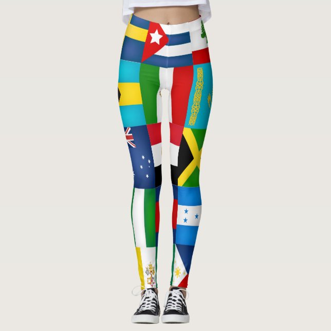 Cool World Flags Fashion Leggings (Front)