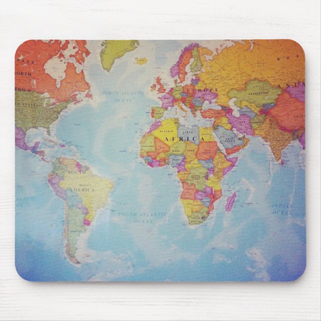 Cool World Map Mouse Pad (Front)