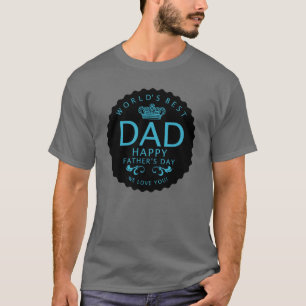 Cool World's Best Dad Blue Black Fathers Day T-Shirt