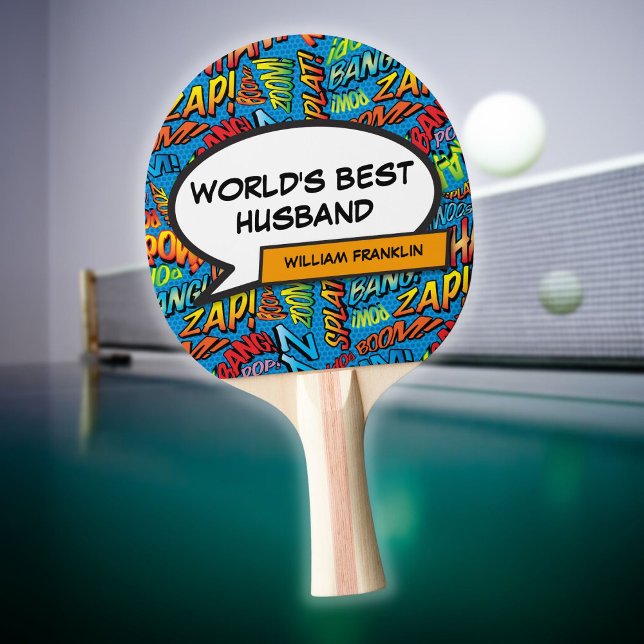 Cool Worlds Best Husband Modern Funny Ping Pong Paddle (Cool Worlds Best Husband Modern Funny Ping Pong Paddle)