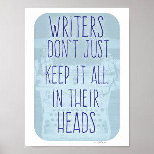 Cool Writers Brain Slogan Poster