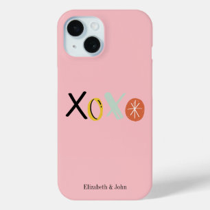 Cool "XOXO" Hearts Valentine's Day iPhone 15 Case