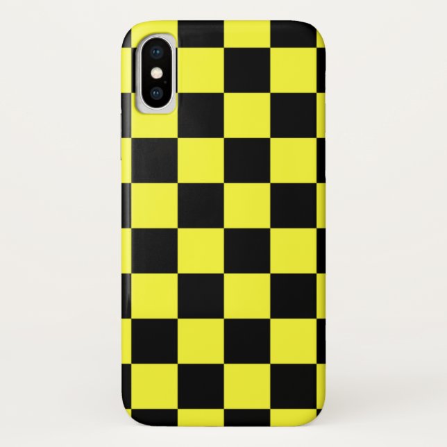 Cool Yellow and Black chequered pattern Case-Mate iPhone Case (Back)