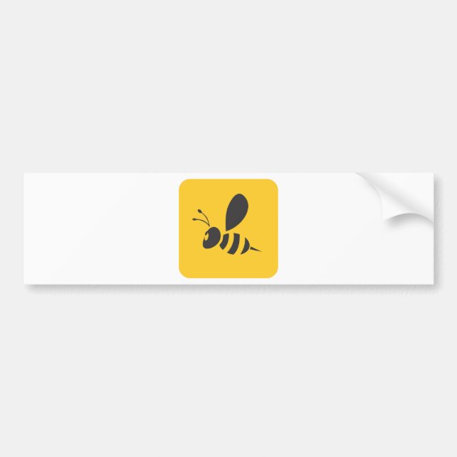 Cool Yellow Bee Icon Logo Shirt Bumper Sticker (Front)