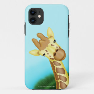 Cool Yellow Giraffe On Blue Background Case-Mate iPhone Case