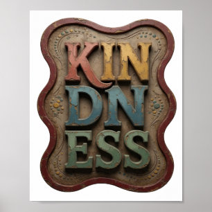 Cool Yellow KINDNESS Statement Design Poster