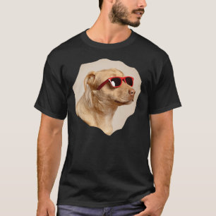 Cool Yellow Labrador Dog Wearing Sunglasses Patter T-Shirt